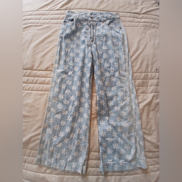 Wrangler x billabong Light Blue Floral Wide-Leg Jeans - Picture 2 of 7